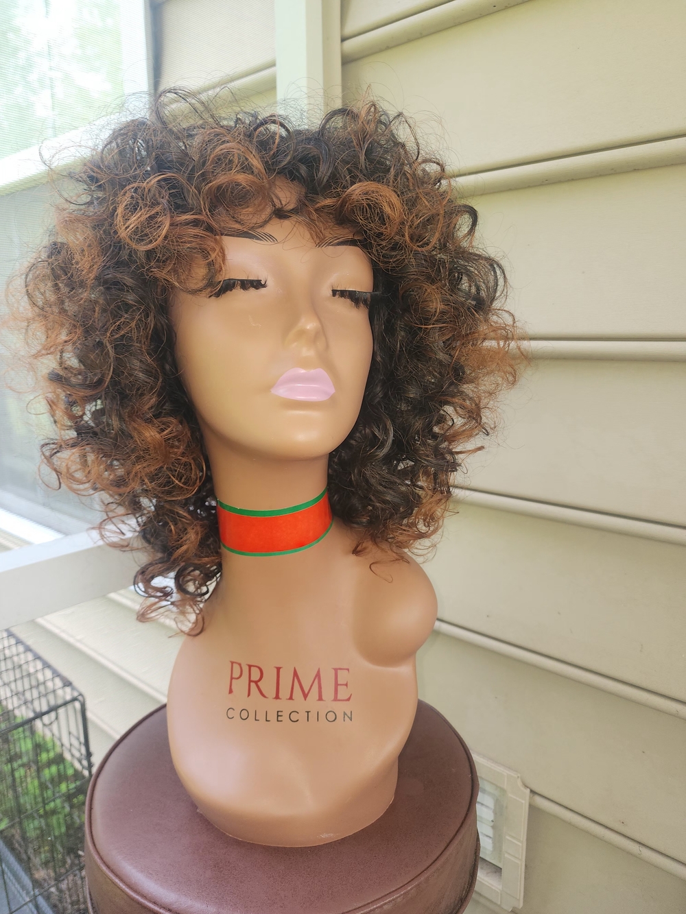 Pure Collection Women’s Curly Synthetic Wig - Brown with Copper Highlights SOLD!